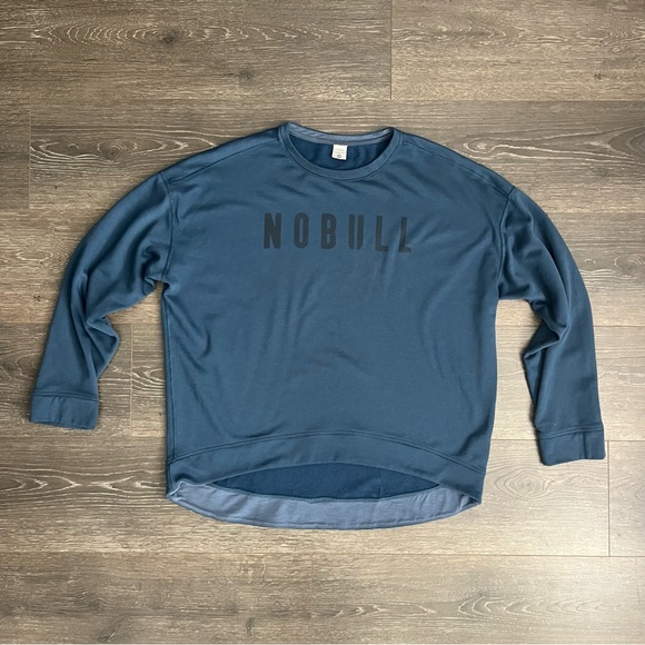 NOBULL Crewneck Performance‎ Sweatshirt Fleece Blue Womens M Pullover Crew Neck - Picture 1 of 7
